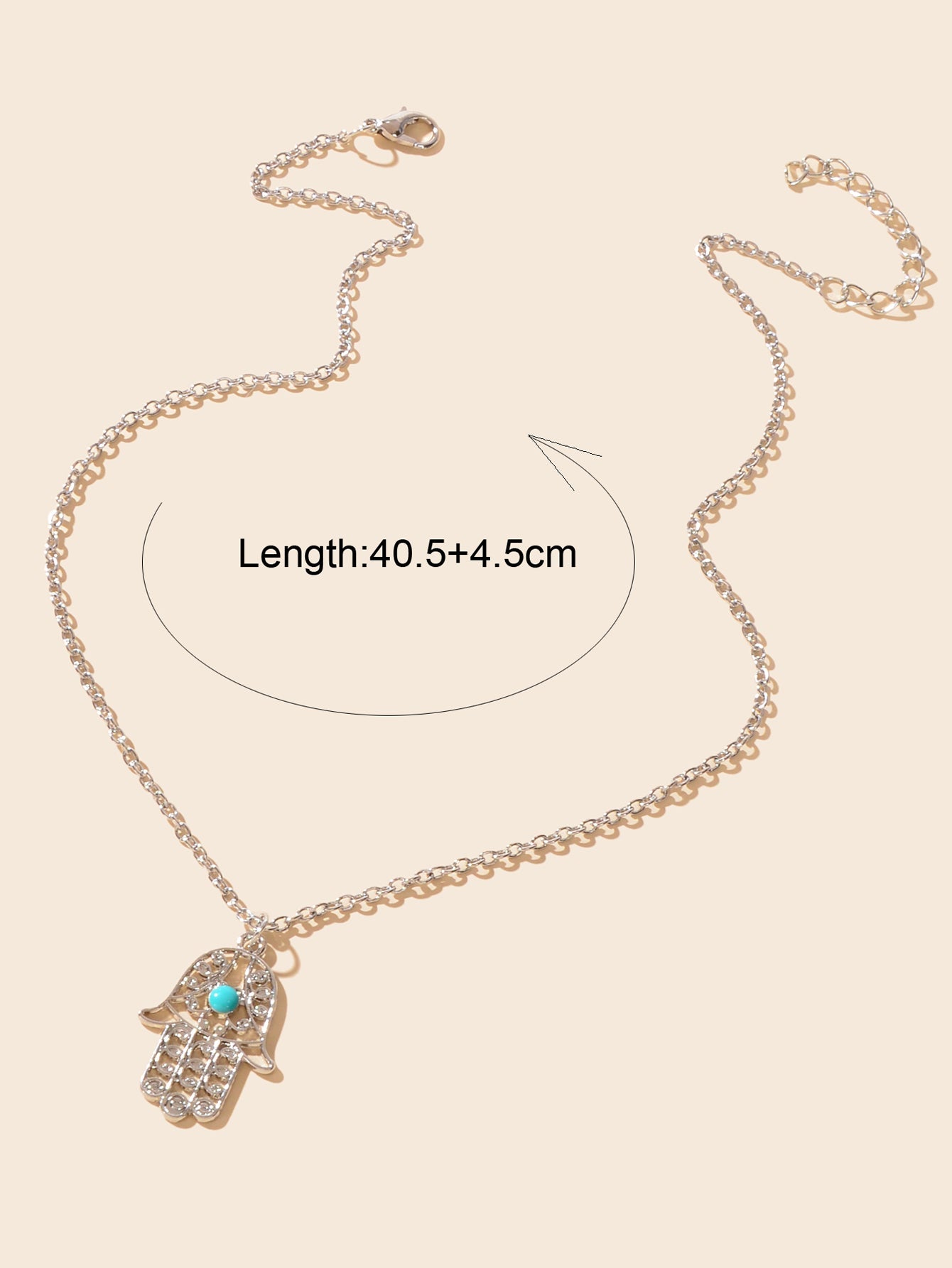 Dainty Gold Silver Chain Hollow Hamsa Hand Boho Charm Necklace Protection Lucky
